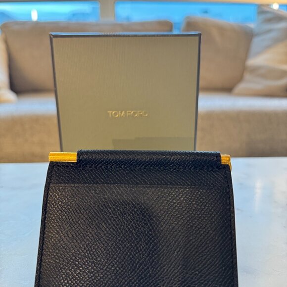 Tom Ford Small Grain Leather Folding Money Clip Cardholder - Picture 5 of 6